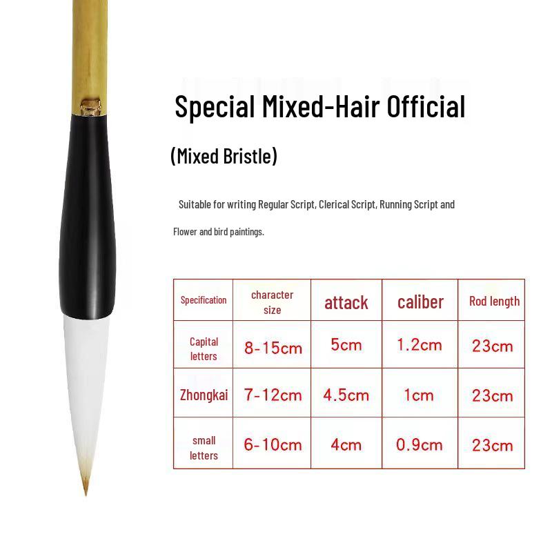 Tianyi Hall Mixed Hair Calligraphy & Painting Brush - Four Treasures of the Study for Beginner Students Mixed Hair Shangshu [Small]
