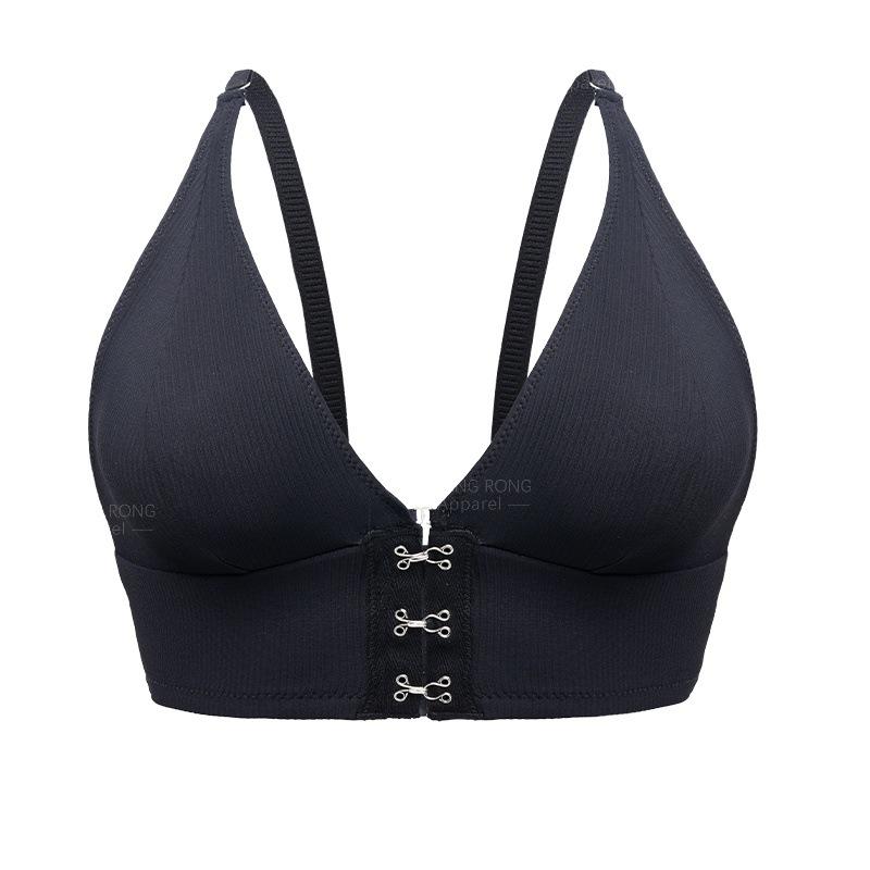 

Neck halter beautiful back underwear women s integrated front buckles gather big breasts and show small sexy European and American steel-rimless bras S
