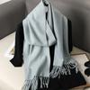 62Color Solid Women Winter Scarf Warm Thicken Cashmere Shawl Outdoor Fashion Luxury Tassels Pashmina Lady Wrap Windproof Scarves