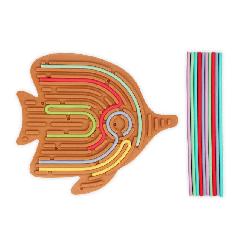 Sensory Activity Board for Kids Busy Board Relaxing Anxiety ADHD Autism Stress Relief Silicone Rod Travel Fidget Toys Party Gift