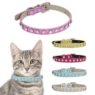 Pu Kreatywna obroża dla zwierząt Super Shining Diamond Rhinestone Kitten Akcesoria Obroża dla szczeniąt dla zwierząt domowych