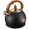 Tea Kettle & Tea Pot, 2.64 Quart Food Grade Stainless Steel Induction Whistling Tea Kettle for Stove Top Home Daily Use Teapot with Cool Touch