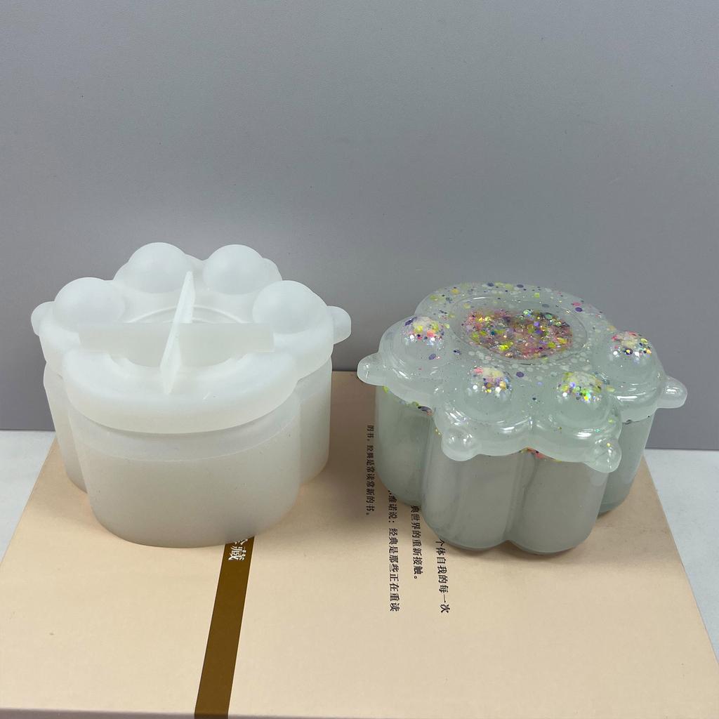 Non-stick Tigers Paw Container Mold Epoxy Resin Silicone Mold DIY Crafts Ornament Tool for DIY Storage Box Candlestick