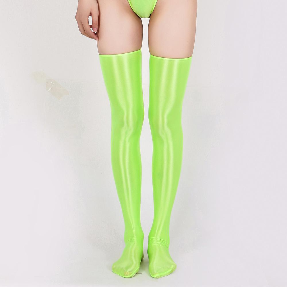 Silky Thigh-High Luster Stockings - High Elasticity, Sheer & Stylish (7052W)