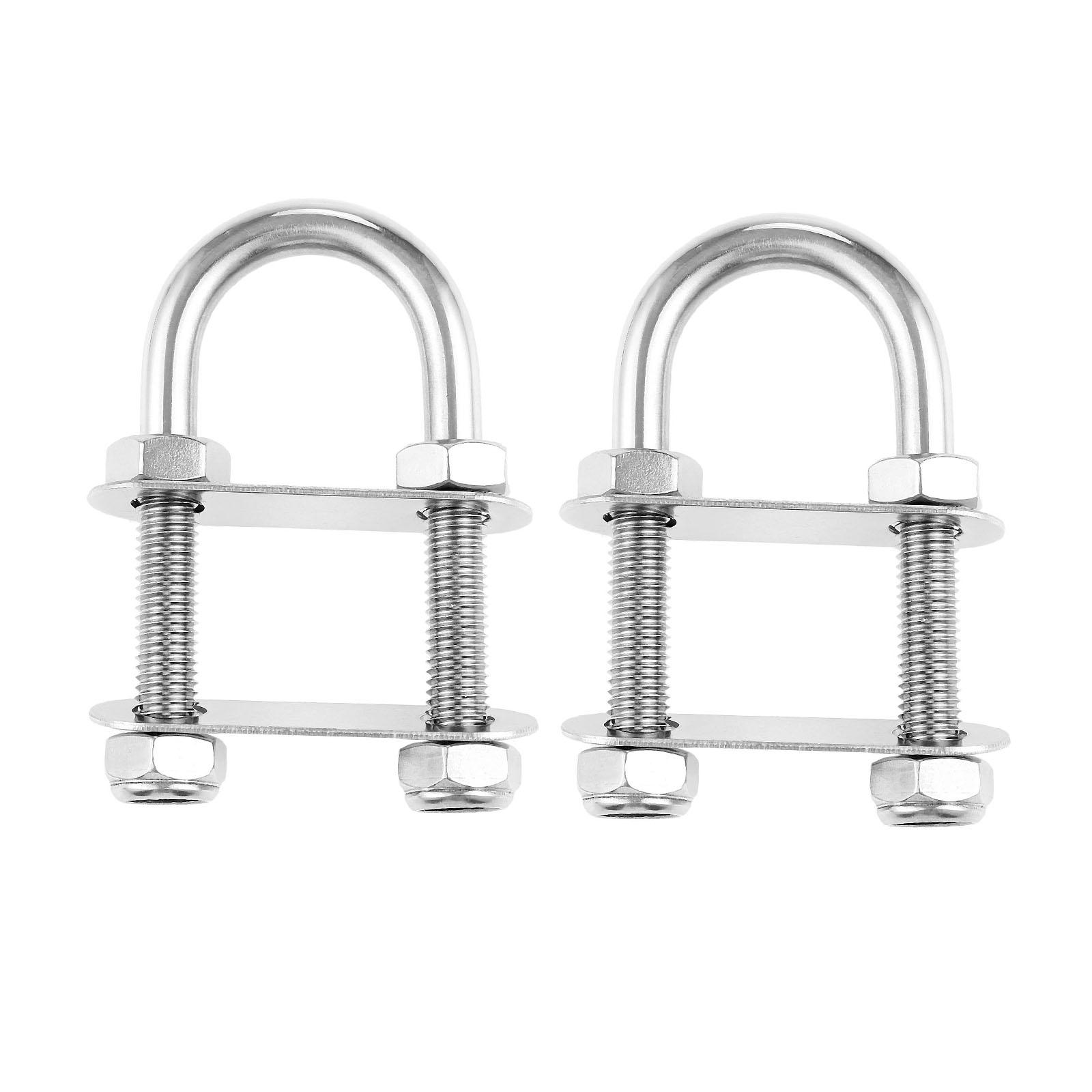 2pcs Marine Boat Stern Bow Eye Tie Down U-Bolt Rigging Stainless Steel M10x90x130x36mm for Bolt Rope or Rigging Marine Hardware