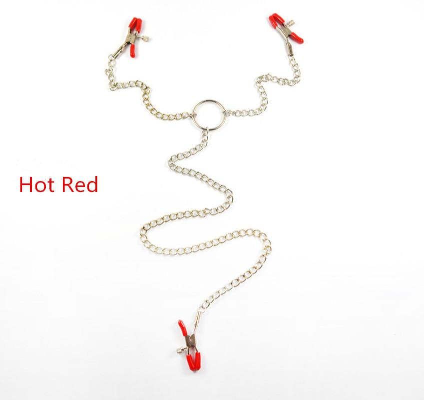 Metal Nipple Clamps Clips Ring Bell  Breast Bondage Restraint Sex Toy For Women Couple Play Game