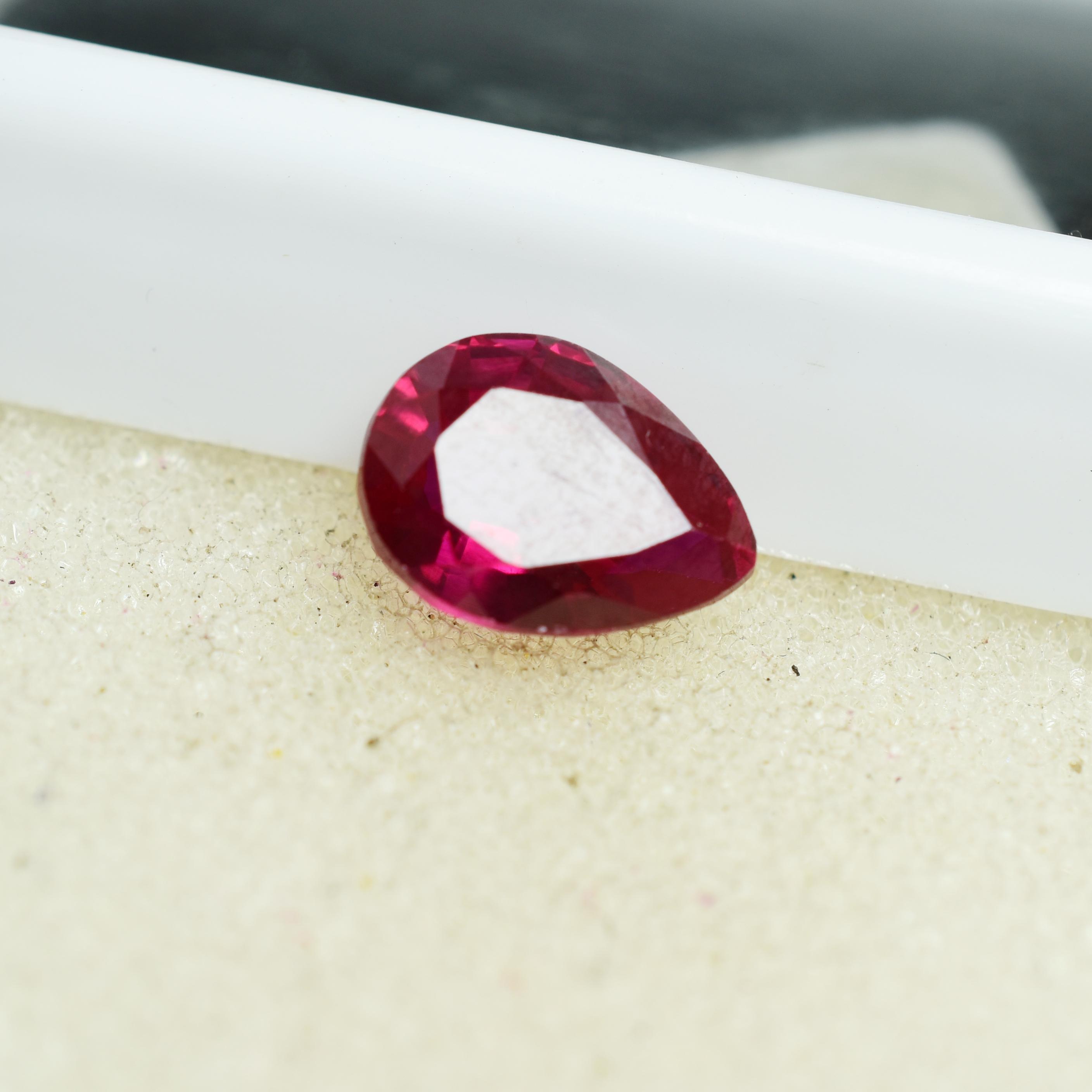 

Excellent Pear Cut 3.70 Ct Natural Pink Ruby CERTIFIED Loose Gemstone M-913-Ra 10.2 mm approx рожевий