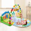 Baby Play Mat with Hanging Rattle Toy Light & Music Crawling Mat Kids Activity Gym Fitness Play Piano Game Blanket Early Educational Musical