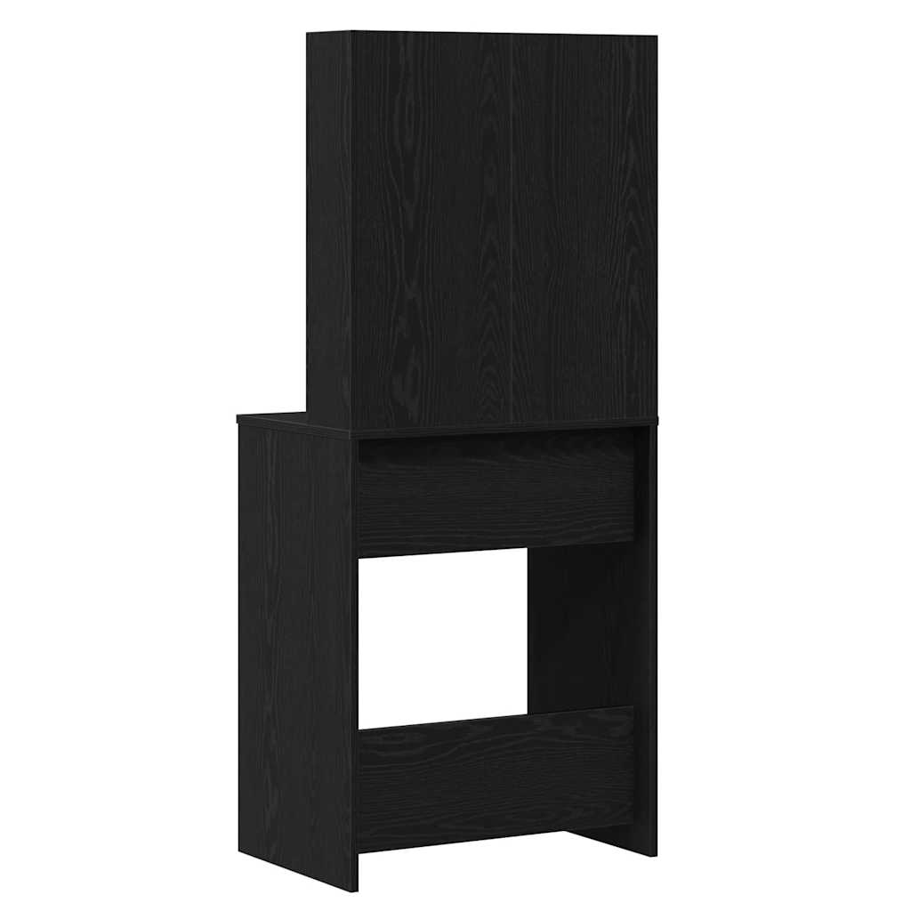 Makeup Table with Shelf Black Oak Effect 60 x 40 x 140 cm