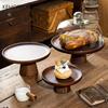 Japanese Wooden Cake Tray Food Storage Box With Glass Lid Kitchen Fruit Cake Dessert Nut Snack Kitchen Storage Box