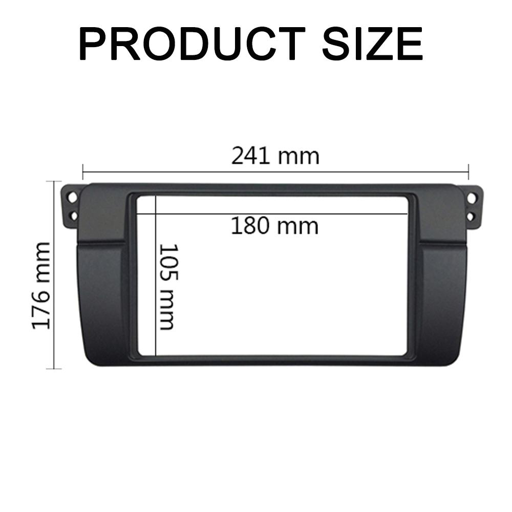 180*105mm Opening Double Din Fascia for BMW 3 Series E46 Radio DVD Stereo Panel Dash Trim Kit GPS Refitting Installation Frame