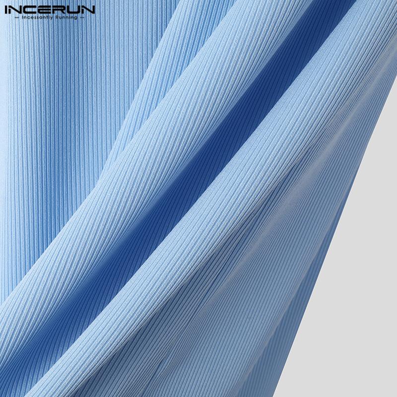 INCERUN Pánská letní trička s krátkým rukávem a O-výstřihem, patchworková, ležérní, slim