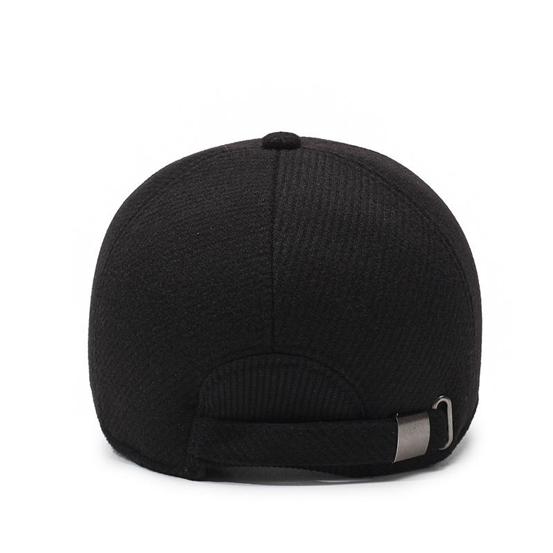 New Middle-Aged And Elderly Men'S Cap, Winter Woolen Thickened Thermal Cotton Hat, Outdoor Windproof Ear Protection, Baseball Cap