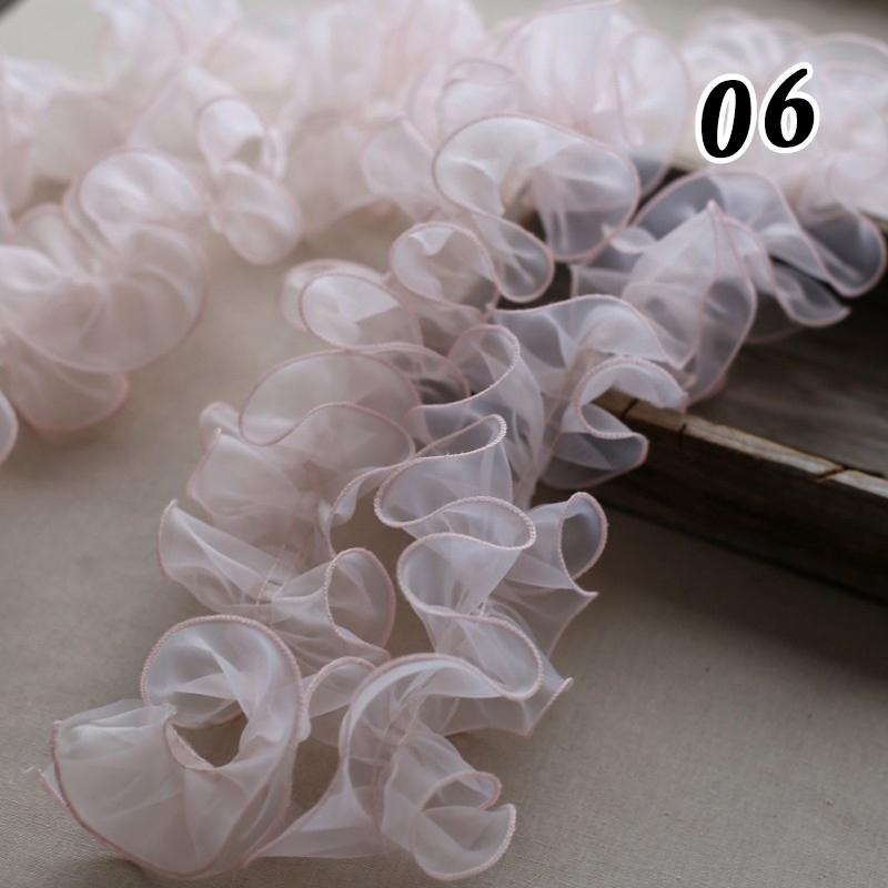3M 10cm Pleated Lace Trim Bubble Skirt Ruffle Gauze Lace Ribbon Lace Fabric Tutu Lace Wedding Dress Decor Accessories
