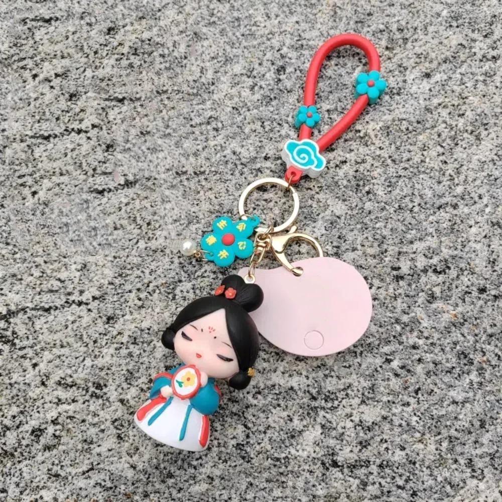 Bag Hanging Chinese Style Keychain Silicone Rubber Car Key Ring Cartoon Dolls Pendant  Girls