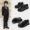 Boys' Black Leather Stage Performance Shoes - Gentleman Style for Spring & Autumn 2026