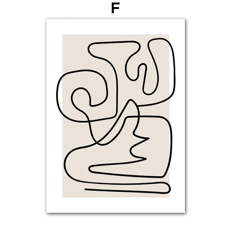 

Modern Abstract Line Girl Body Face Living Room Decor, Black and White Posters and Prints, Wall Art, Canvas Painting, Home Wall 21x30cm No Framed