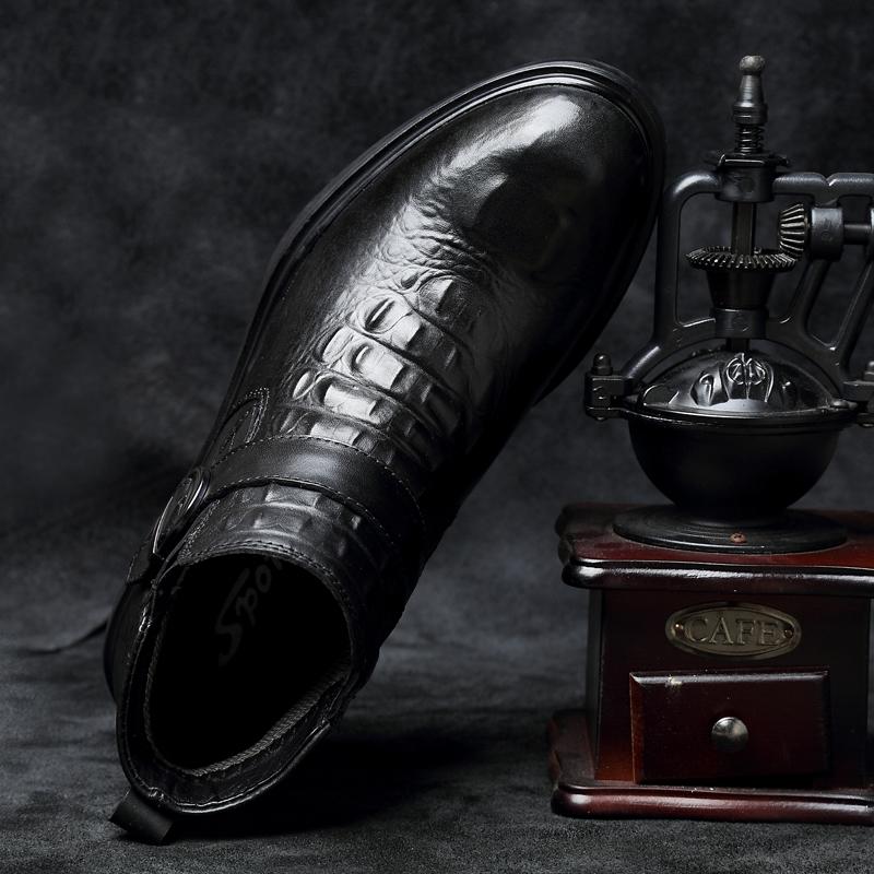 New High Quality Genuine Leather Mens Boots Luxury Men Casual Shoes Fashion Plush Ankle Boots For Men Winter Man Shoes With Fur