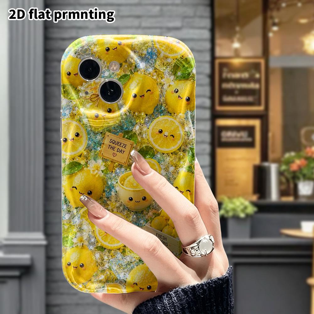Phone Case: 2D Flat, Fits iPhone 18, 17, 16, 15, 14, 13, 12Pro Protective Case, Cute Lemon, Perfect Christmas and Halloween Holiday Gift