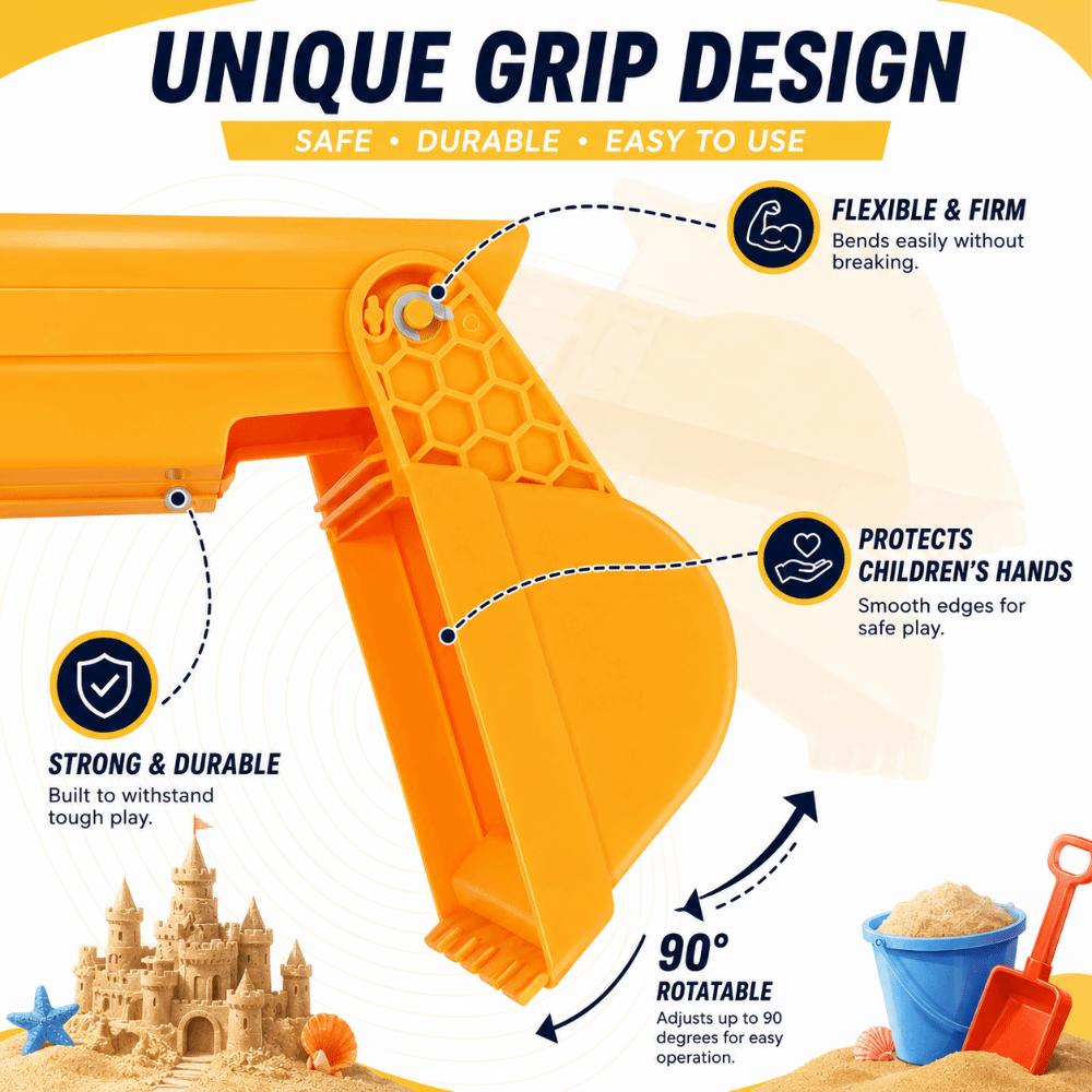 Orange Beach Sand Digging Tool Excavator Arm Shape Sand Shovel Arm Kid Beach Tool