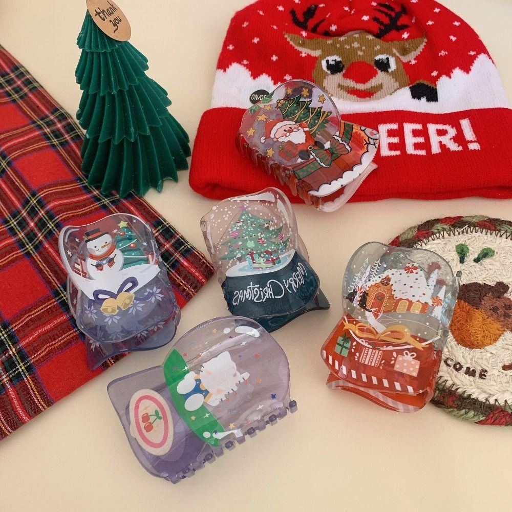 

Crystal Ball Santa Claus Hairpin Christmas Tree Christmas Grab Clip Christmas Festival Style 4