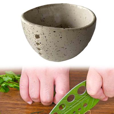 Kräuterblätter-Entferner Schale 4 Löcher Tasse Dekorativ Handgefertigt Abzieher