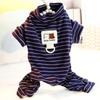 Breathable Puppy Overalls Soft Dog Hoodies Pet Accessories Striped Dog Pajamas  Bichon
