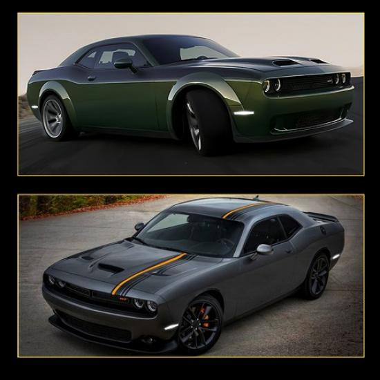 Fit 2015-22 Dodge Challenger CLEAR LENS White Front LED Rear Side Marker Lights