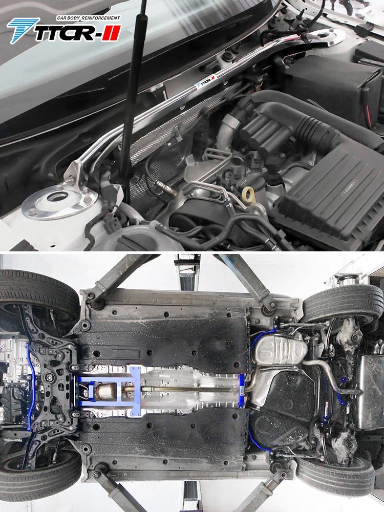 For VW Golf MK8 Golf MK7.5 Golf GTI R-Line Accessories Strut Bars Chassis Reinforced Anti-tilt Rod Aluminum Alloy Suspension Kit
