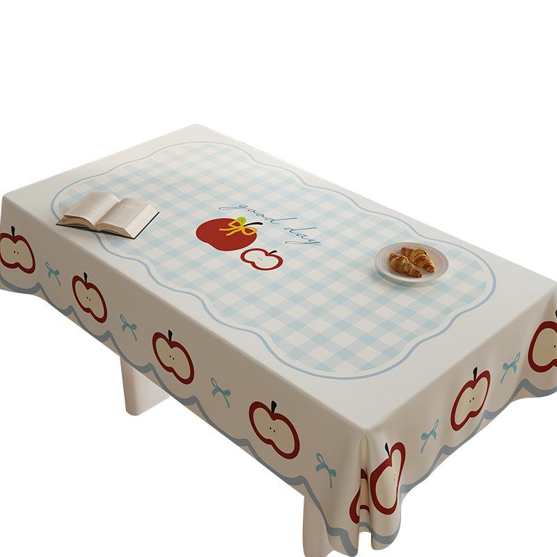 Cartoon Dining Table Tablecloth Waterproof And Oil-Proof Leave-In Light Luxury Fruit Coffee Table Cloth Rectangular Dining Table Cloth Desktop