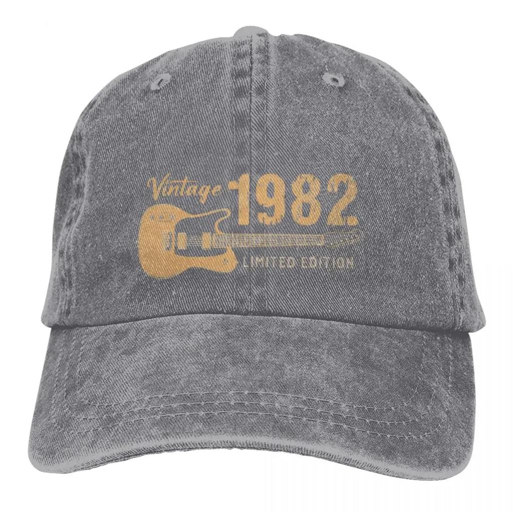 Summer Cap Sun Visor Guitar Hip Hop Caps Vintage 1982 A Special Year Cowboy Hat Peaked Hats