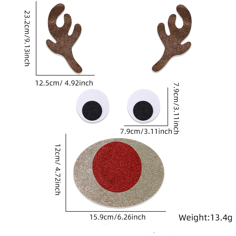 Christmas Door Window Stickers Felt Fabric Snowman Santa Elk Home Decoration Happy New Year