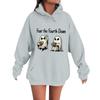 Women's Casual Fashion Comfortable Round Neck With Hood Long Sleeve Halloween Print Warm Sweatshirt