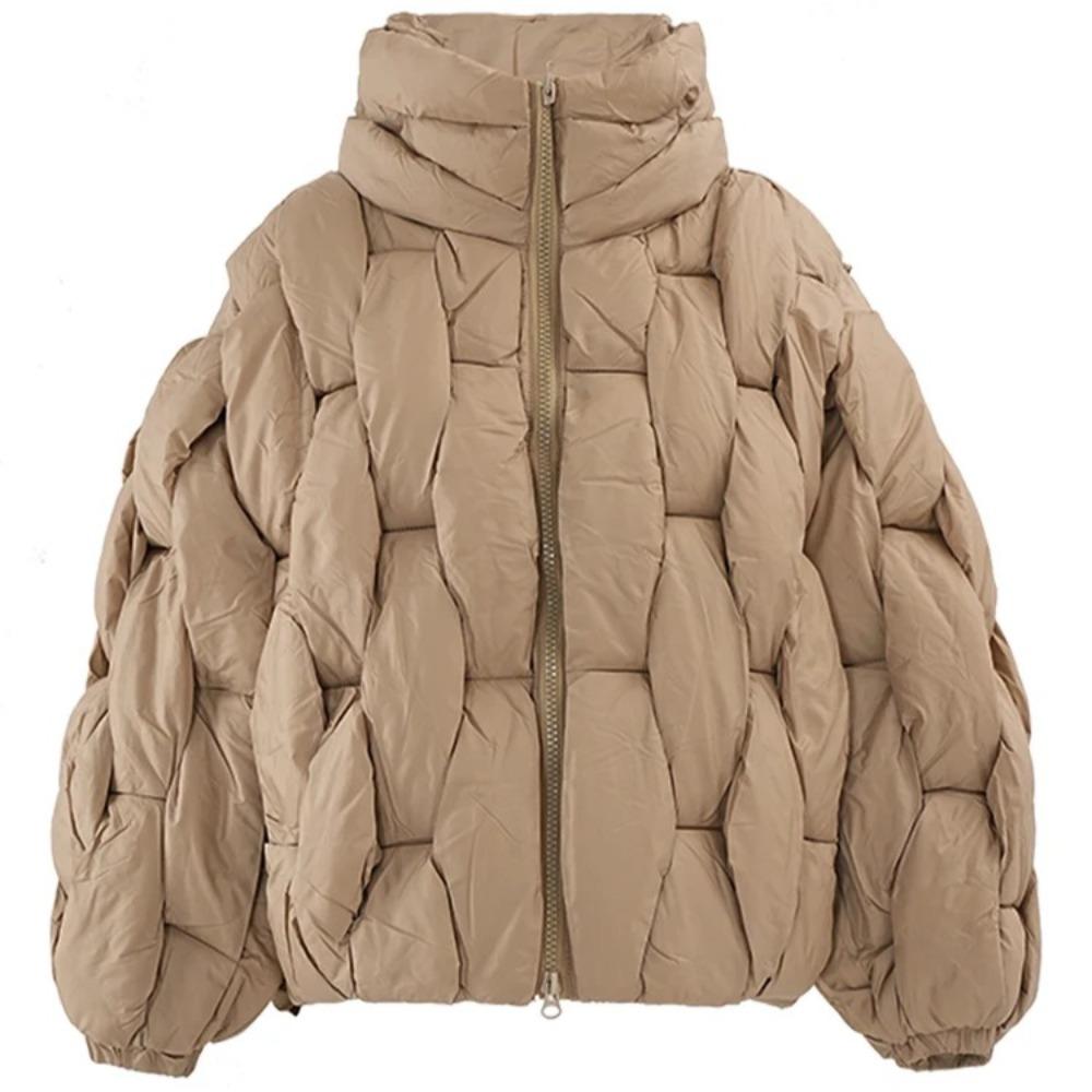 Brown Thick Big Size Keep Warm Cotton-padded Coat Long Sleeve Women Parkas Fashion Tide Autumn Winter