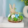 Easter Eggs Rabbit Decorations Wood Plastic Indoor Outdoo Family Activity Supplies Desktop Ornament