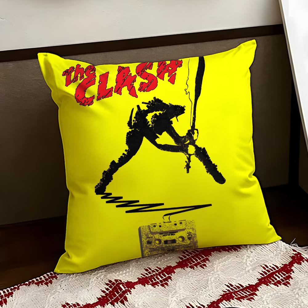 Rock Band The Clash Cushion Cover Reversible Soft Durable Pillow Cover Home Car MultiScene Use for Daily Comfort