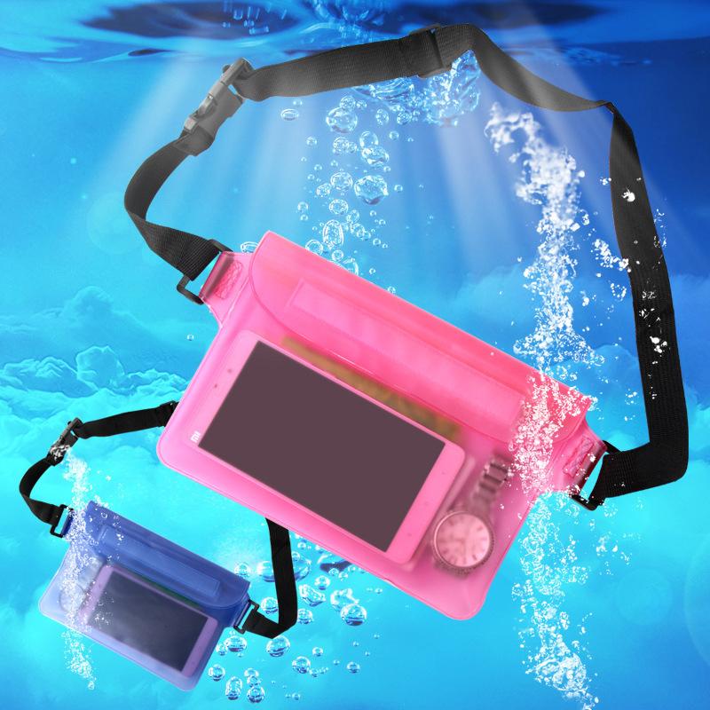 Borsa Impermeabile Porta Documenti Carte di Credito Chiavi Cellulare Custodia Subacquea Marsupio Fanny Nuoto Spiaggia Custodia Borsa Asciutta