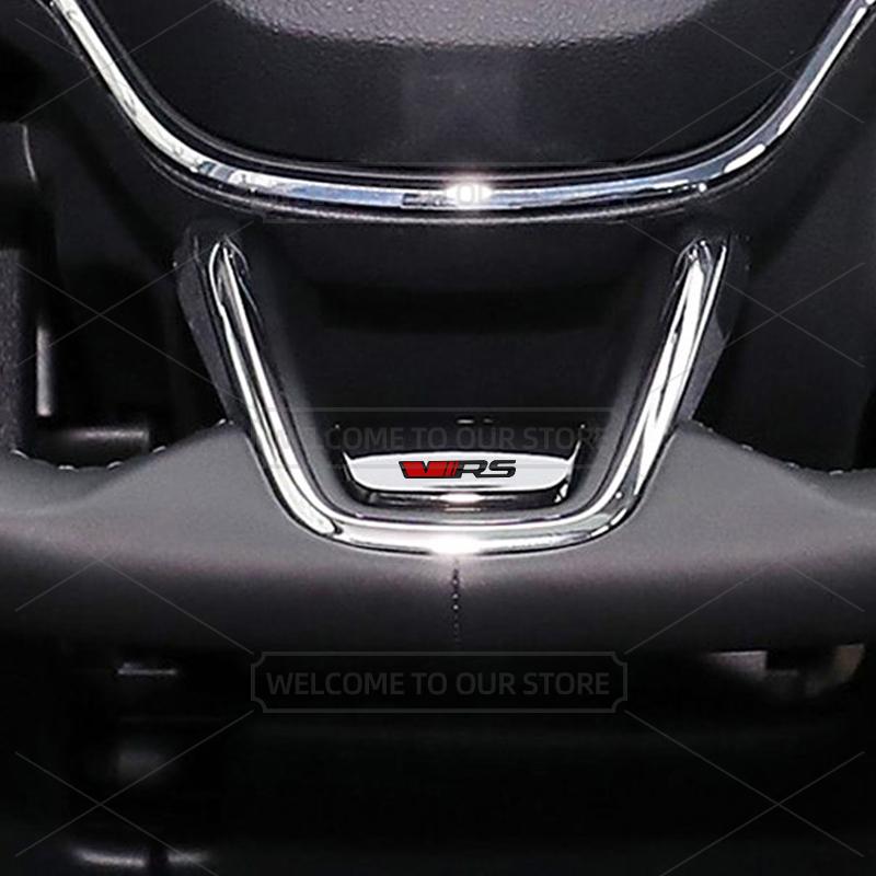 1Pc Car 3D Metal VRS Emblem Auto Steering Wheel Badge Decals Inner Sticker For VRS Octavia Kamiq Kodiaq Karoq Superb Fabia Yeti