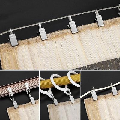 10/20Pcs Stainless Steel Curtain Clips With Hook Window Curtains Hanging Clamps Accessories Home Room Po Decoration Hook Clip