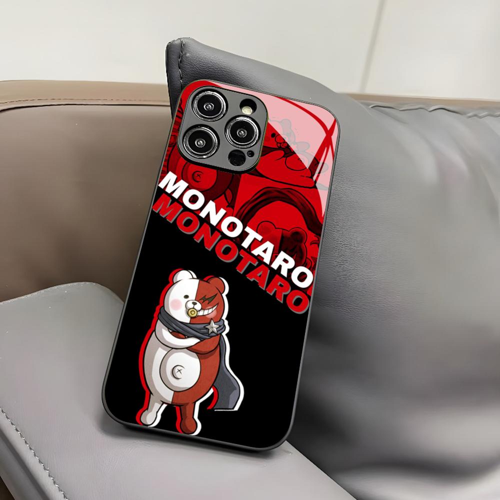 D-Danganronpa Monokuma Phone Case for Iphone 17 Air 16 15 14 12 11 13 Pro Max Mini X Xr Xs Puls Black Glass Cover