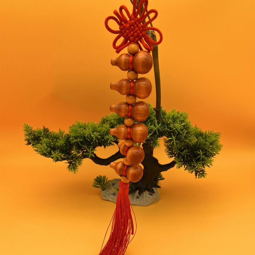 

Feng Shui Peach Gourd Keyring Five Emperors Transfer Gourd Key Chain Feng Shui Keychain Phial