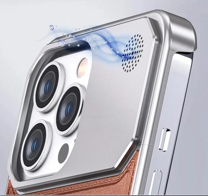 Metal Leather Aromatherapy Magnetic Case For iPhone 17 Air 16 15 14 Plus 13 12 Pro Max Phone For Magsafe Borderless Cover Funda
