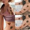28pcs Temporary Tattoo New School Traditional Revolver With Flowers Skeleton With Flowers Pirate Skull For Adults Women Chest
