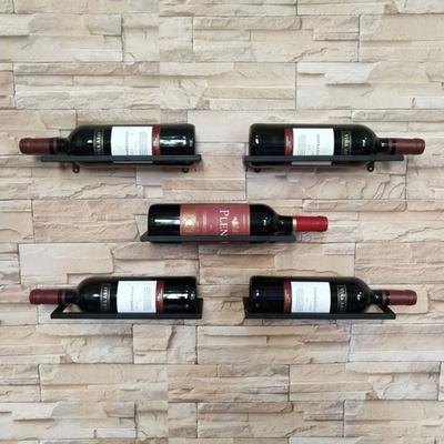 Wandmontierter Weinflaschenhalter Schwarz/Gold Wein-Ausstellungsregal Wanddekoration Weinregal Weinkeller
