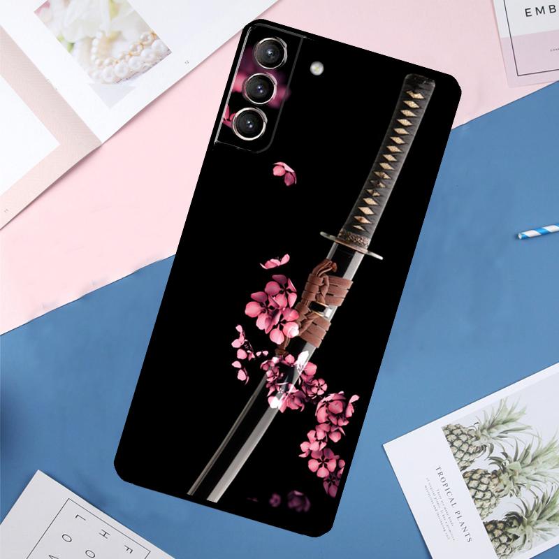 Japan Samurai Katana Case For Samsung Galaxy S25 Ultra S24 S23 S22 S21 Ultra S9 S10 Plus S23 FE S25 FE Back Cover