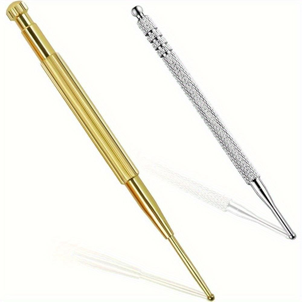 2Pcs/Set Facial Reflexology Massage Tool Retractable Acupuncture Pen Double Headed Spring Ear Care Tool Point Probe Pen Massager for Face