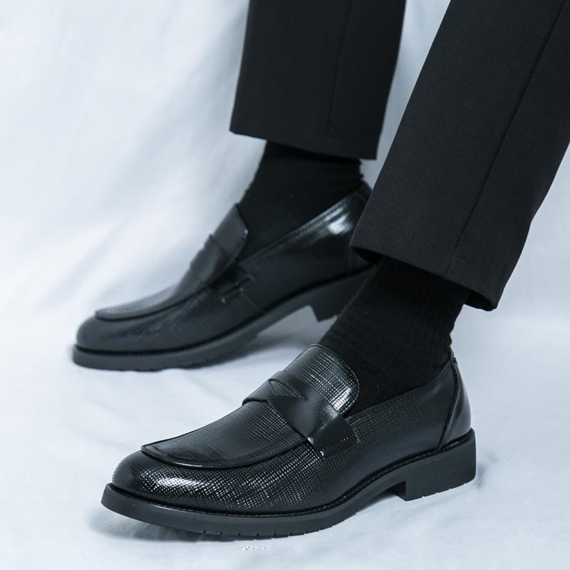 Non-Slip Leather Loafers All-match Business Shoes Vintage Men Casual Shoes New Brand Flats Outdoor for Men Lazy Footwear