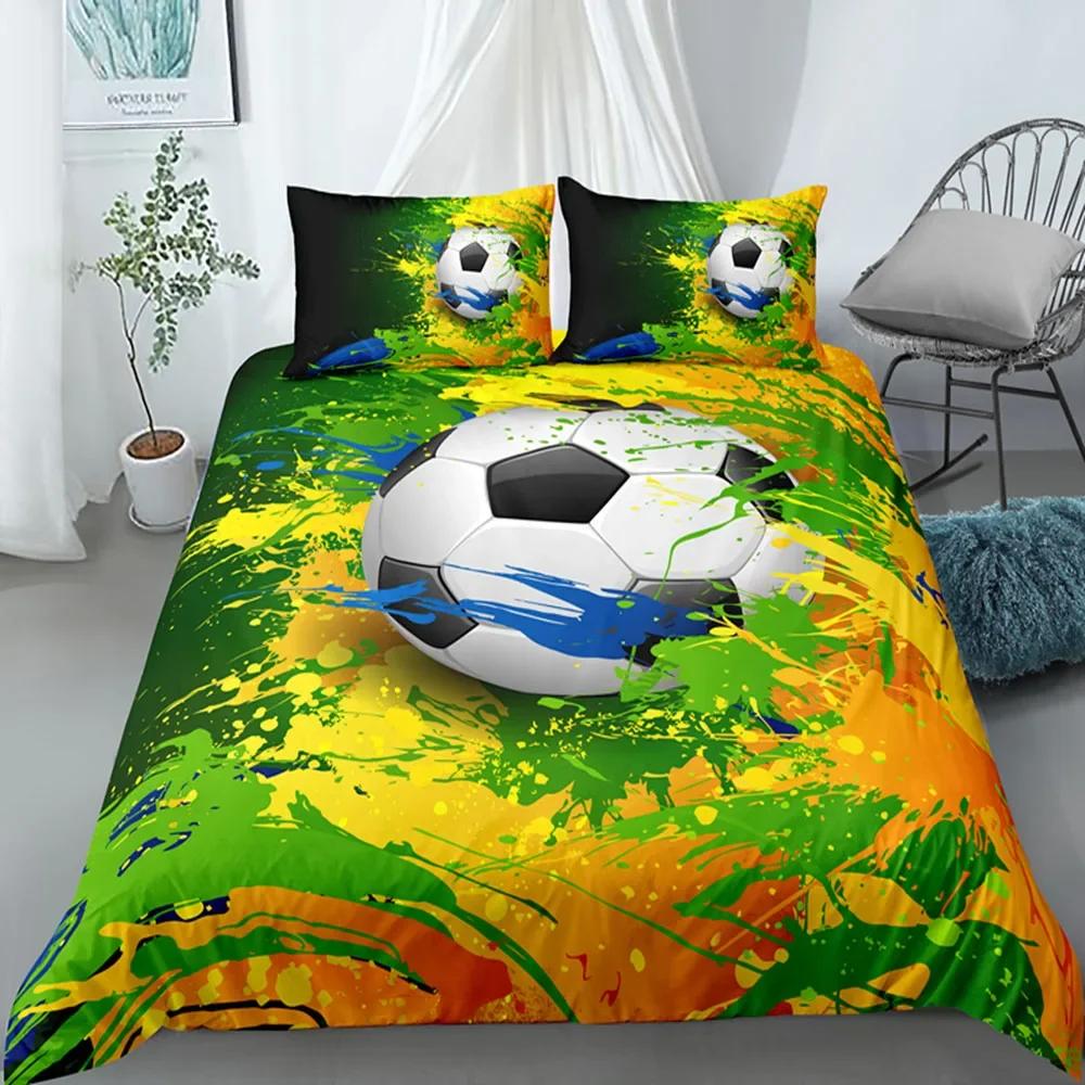 Football Bedding Set Printing Pillowcase Quilt Cover Soccer Duvet Covers Home Textiles Queen King Size Sport Theme Quilt Cover
