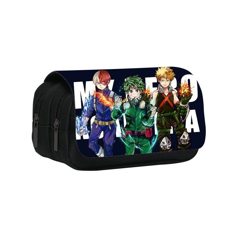 My Hero Academia Double Layer Pencil Case With Nylon Material For Students And Kids