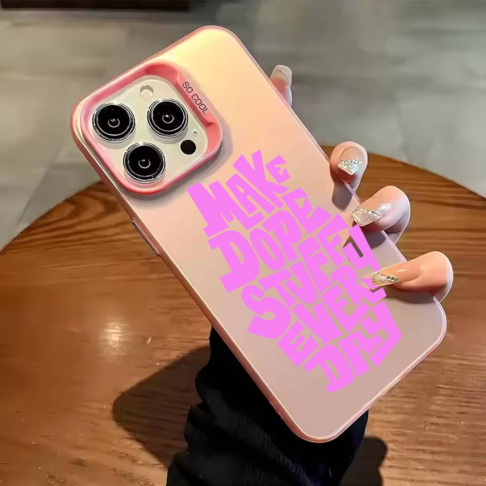 Simple English letter Phone Case For iPhone 17,16,15,14,13,12,11,Pro Max,Plus Candy Silver Cover